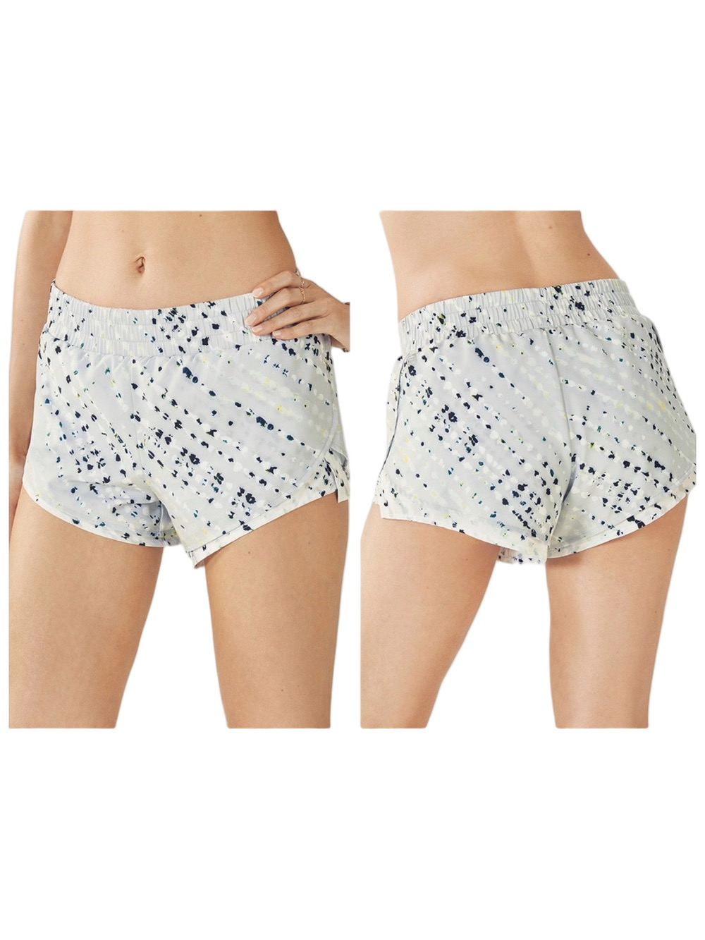 ⛽️FABLETICS Latrice short grey/white dotted splash print elastic waist S GUC